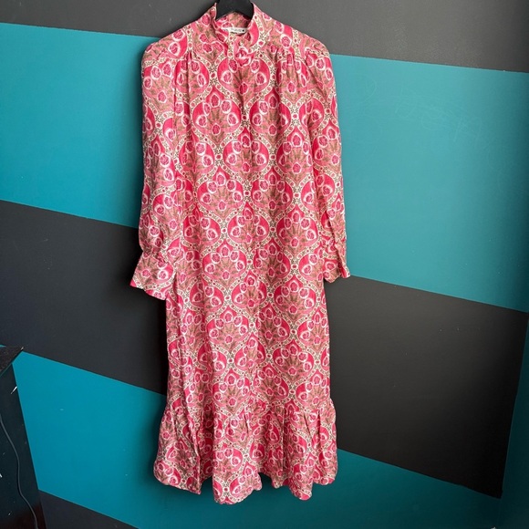 Zara Pink and White Ruffled Tiered Sundress - Picture 3 of 16